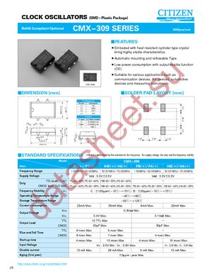 CMX-309FAB 22.5792MB datasheet  